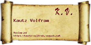 Kautz Volfram névjegykártya